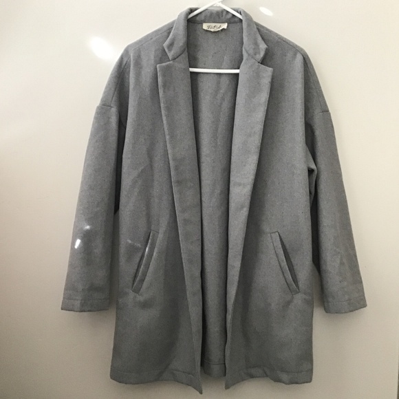 Listicle Jackets & Blazers - Grey Open Oversized Blazer Coat